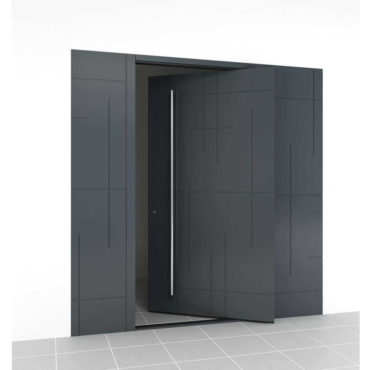 Front pivot door