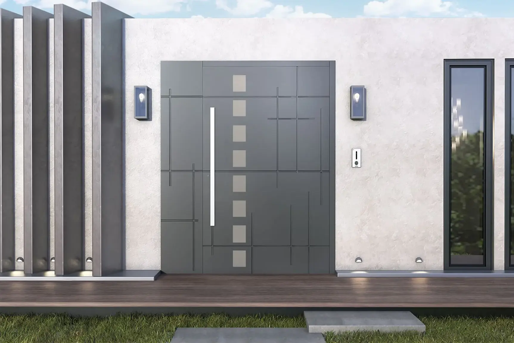 Modern grey front door