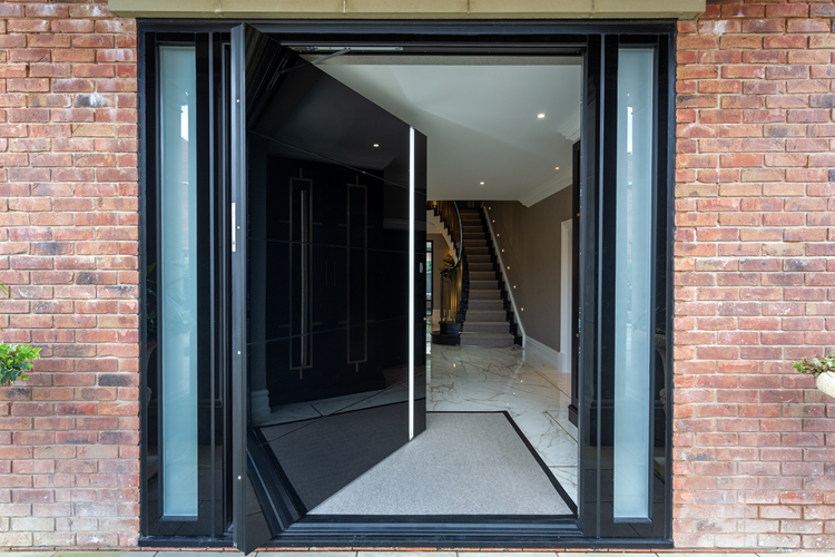 Black aluminium door